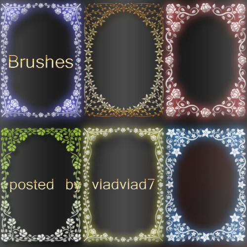 6 Frames of roses Brushes for Photoshop