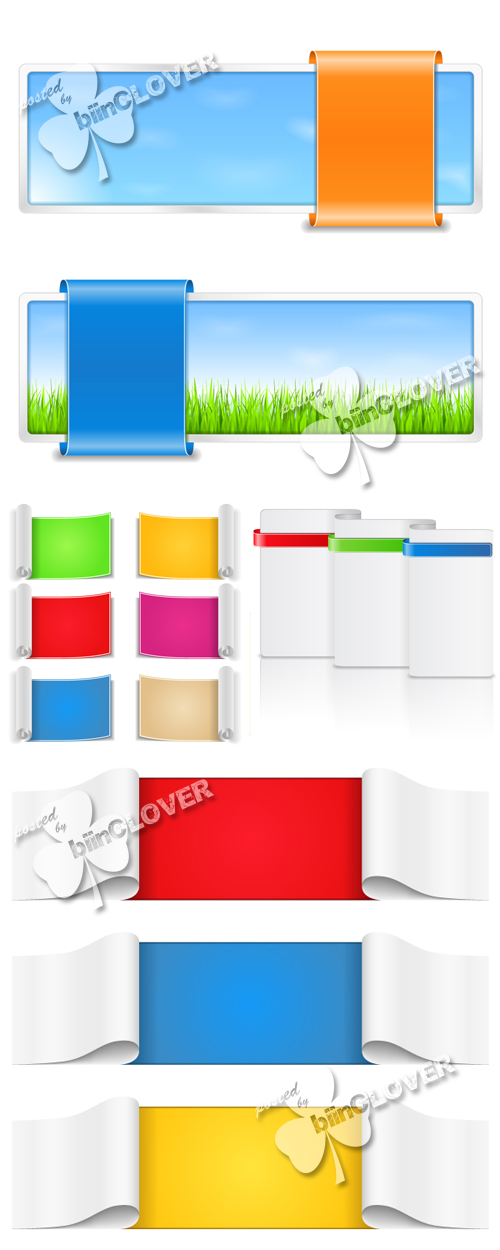 Set of  colorful paper banners 0156