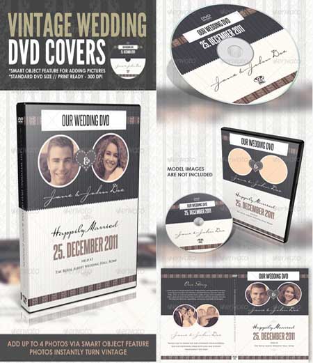 Graphicriver-Vintage Wedding DVD Covers Disc Label Photoshop Template