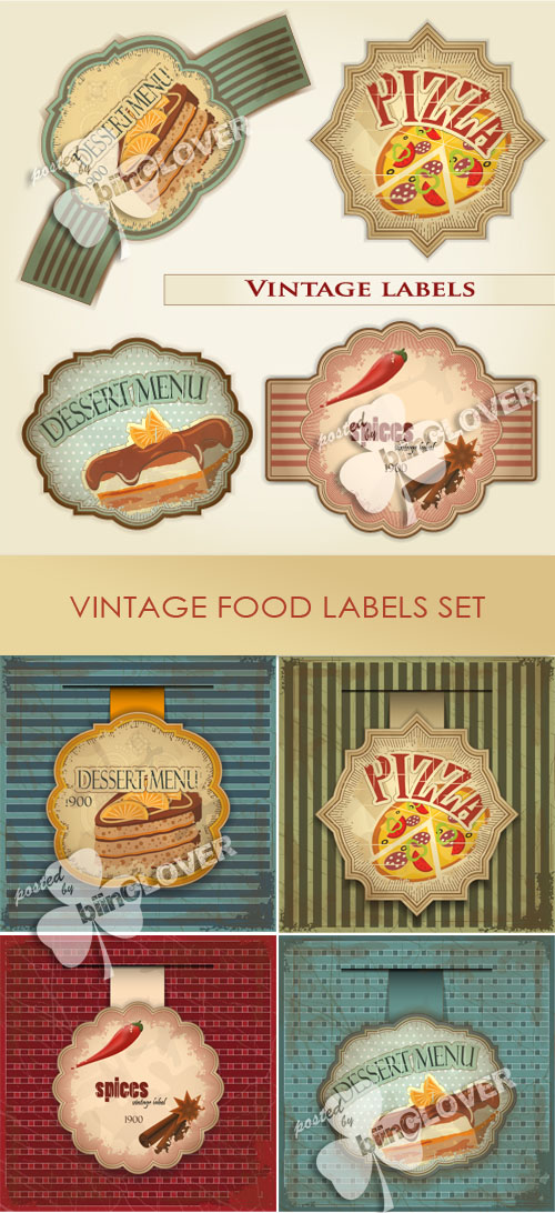 Vintage food labels set 0159