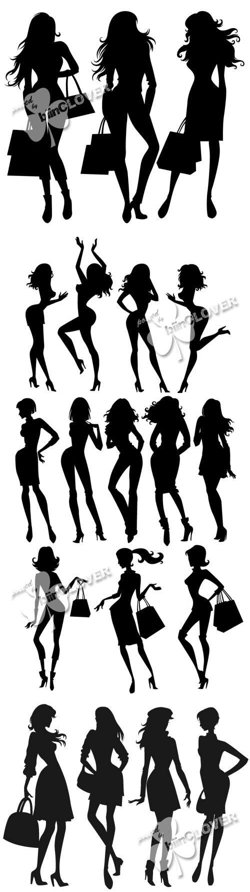 Collection of  girl silhouettes 0161