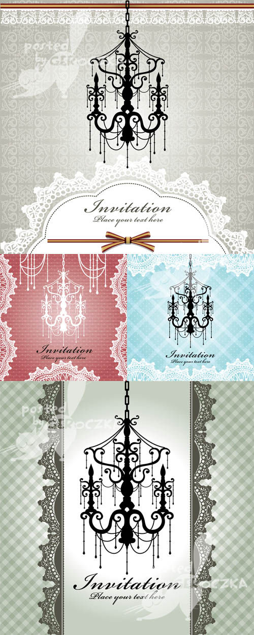 Background with chandelier and lace