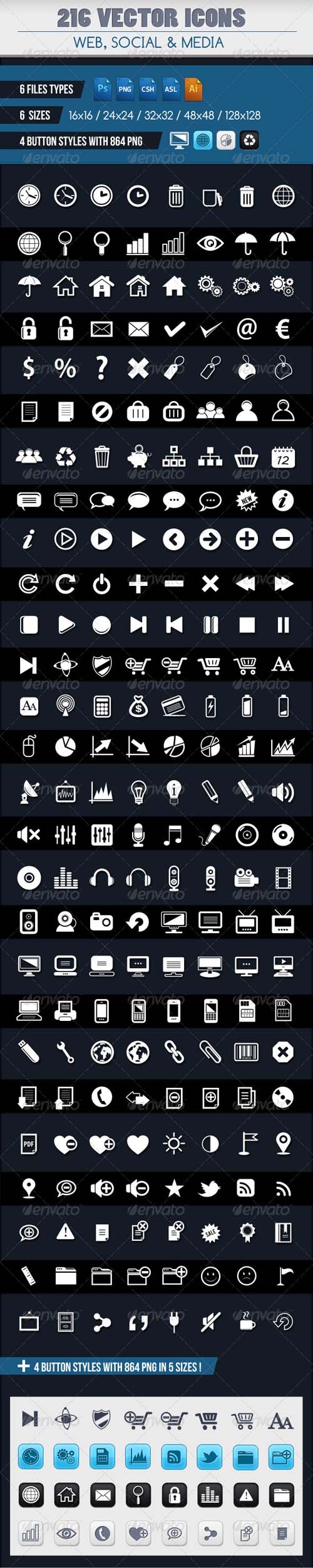 GraphicRiver 224 VECTOR ICONS SET