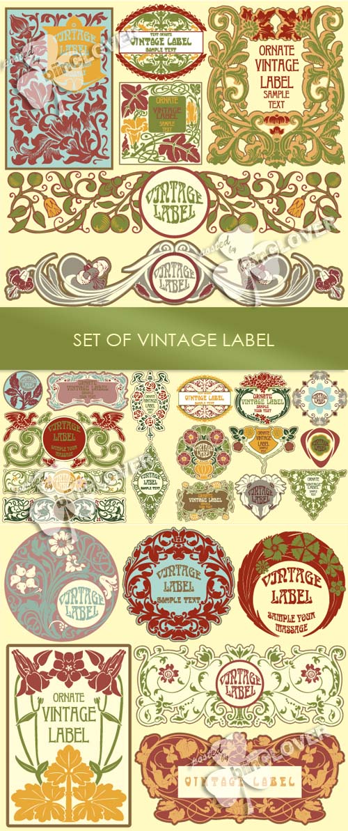 Set of  vintage label 0168