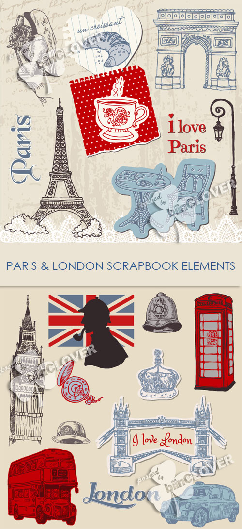 Paris and London scrapbook elements 0169